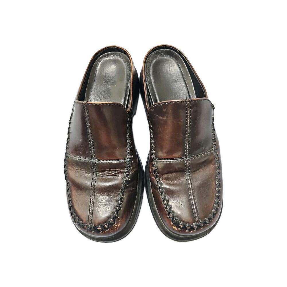 DANSKO Womens SZ 9 Mules Slip On Leather Nurse Shoes Work Clogs Brown Comfort